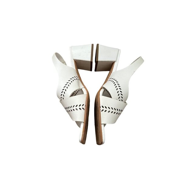 Emanuele Crasto Made in Italy White Leather Sandals Cutout Design With Flaw - Picture 4 of 12